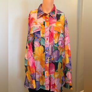 Ralph Lauren Vibrant Floral Button-Down Shirt